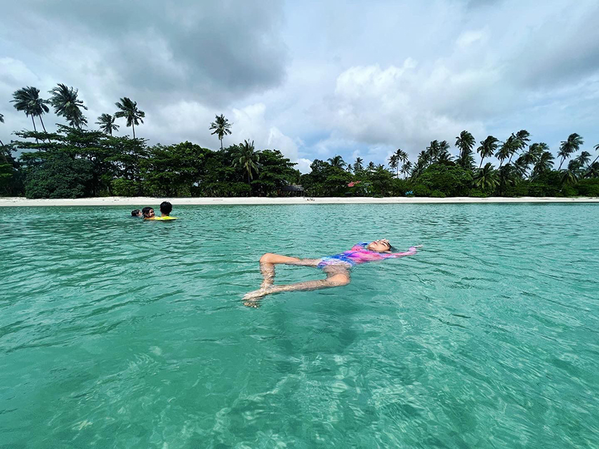 Relaxing by the shore at Mutiara Beach Resort, Bintan Spa Resort
