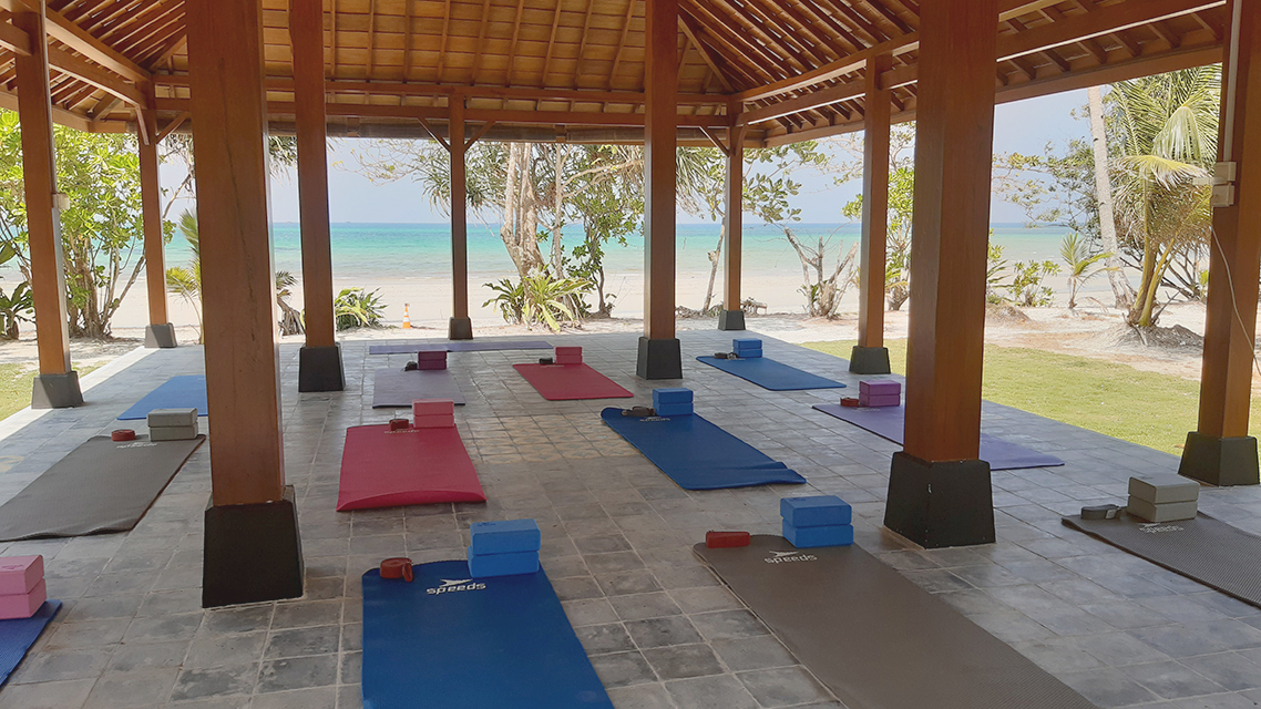 Oceanview yoga space at Bintan Spa Resort – Mutiara Beach Resort